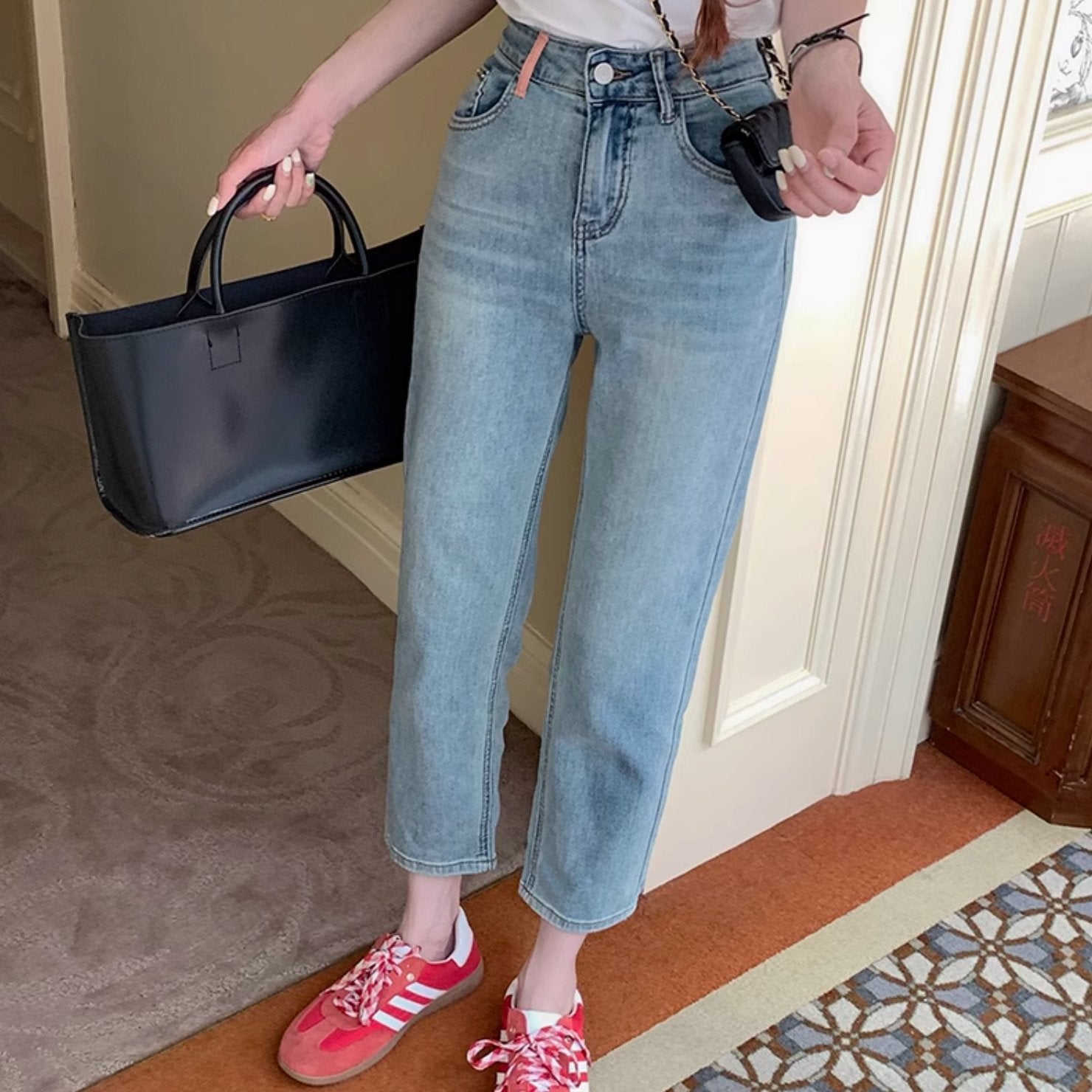 HIGH RISE ANKLE JEANS - Aumori