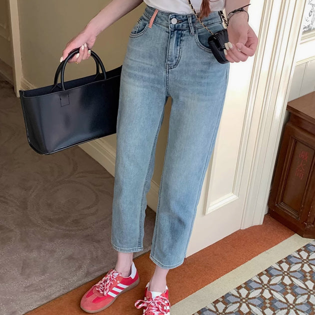HIGH RISE ANKLE JEANS - Aumori