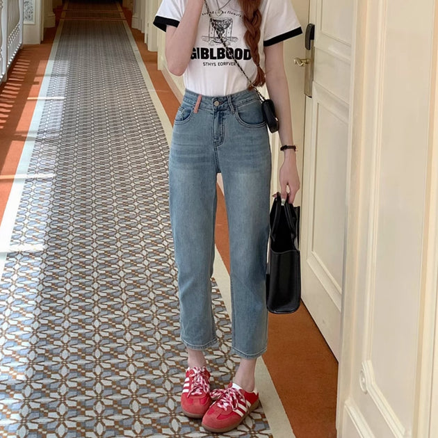 HIGH RISE ANKLE JEANS - Aumori