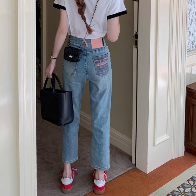 HIGH RISE ANKLE JEANS - Aumori
