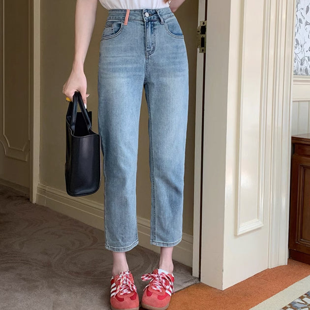 HIGH RISE ANKLE JEANS - Aumori