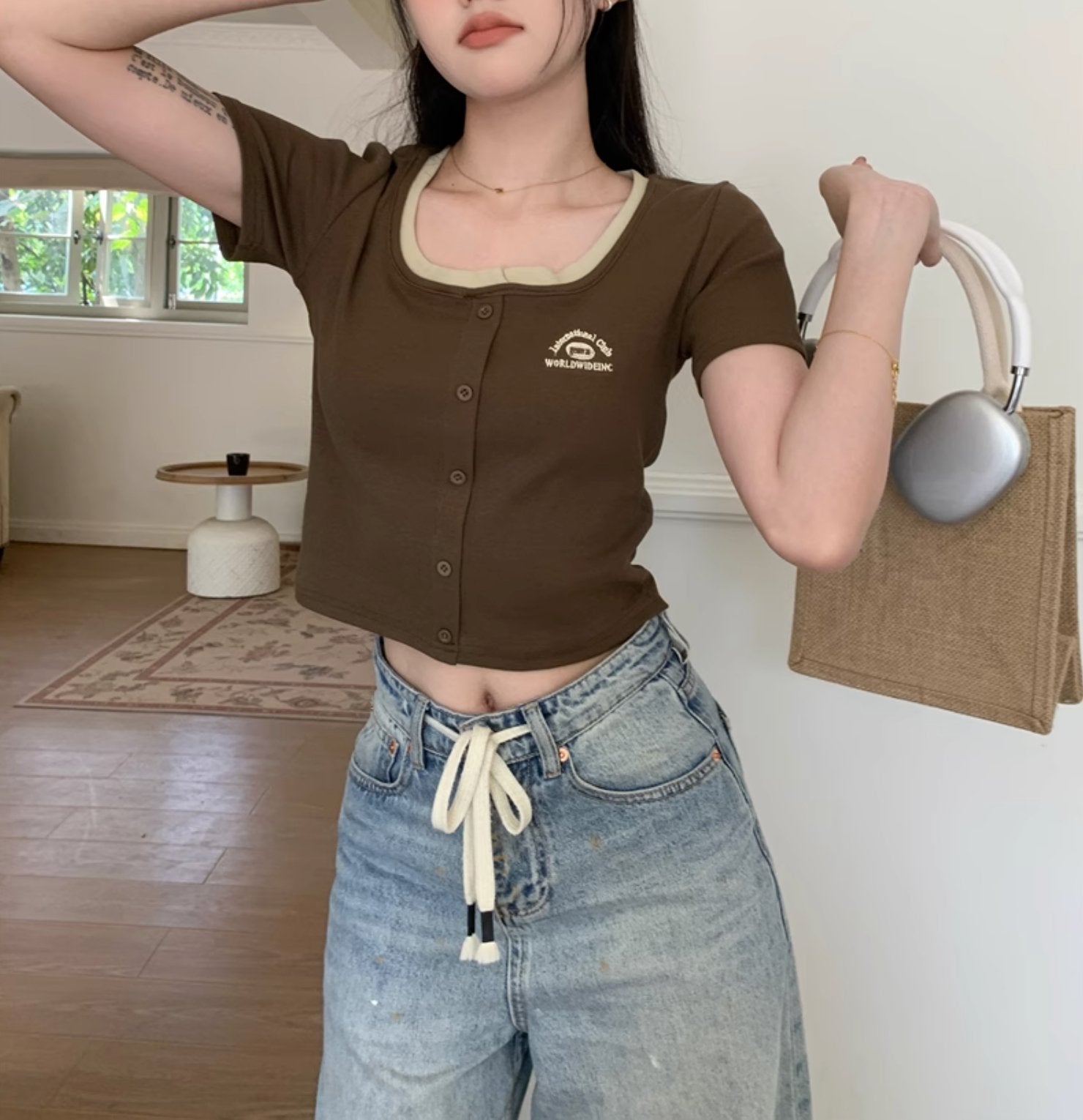 INTERNATIONAL CLUB CROP TOP - Aumori