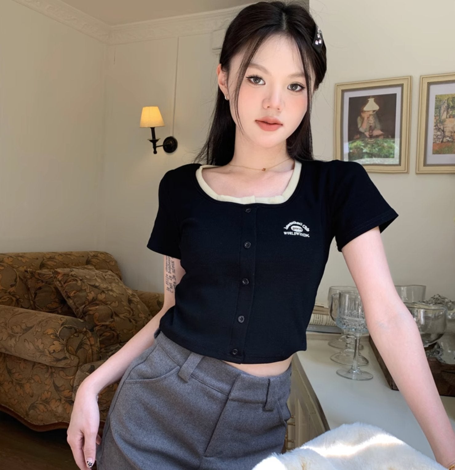 INTERNATIONAL CLUB CROP TOP - Aumori