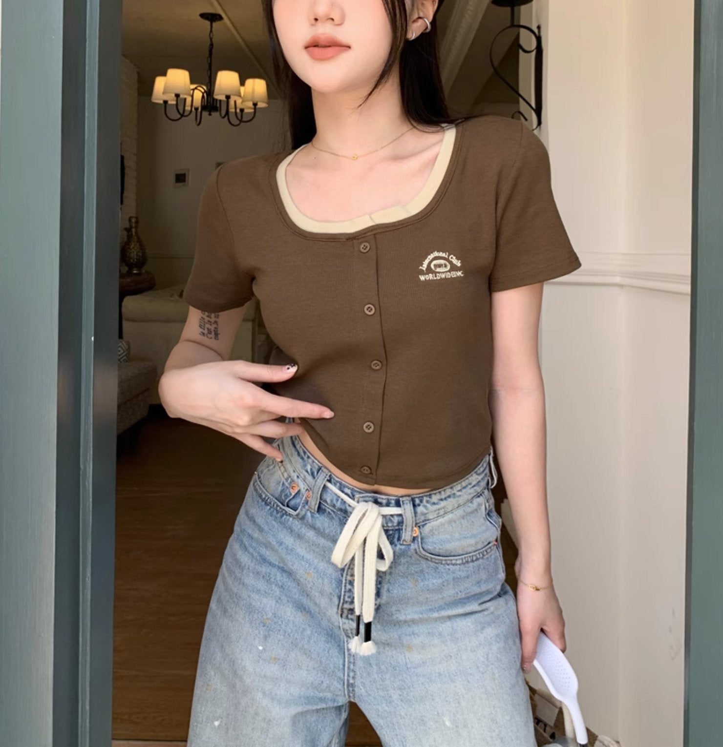 INTERNATIONAL CLUB CROP TOP - Aumori