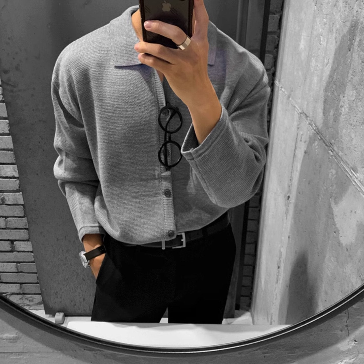 KNITTED BUTTON UP CARDIGAN - Aumori