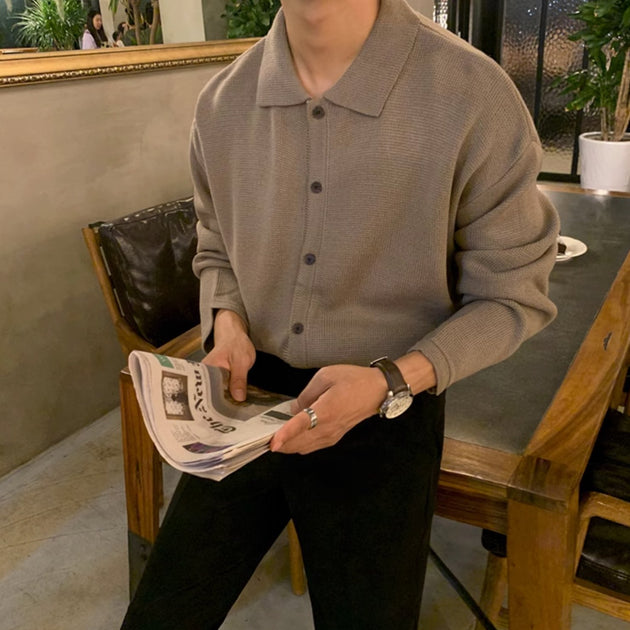 KNITTED BUTTON UP CARDIGAN - Aumori