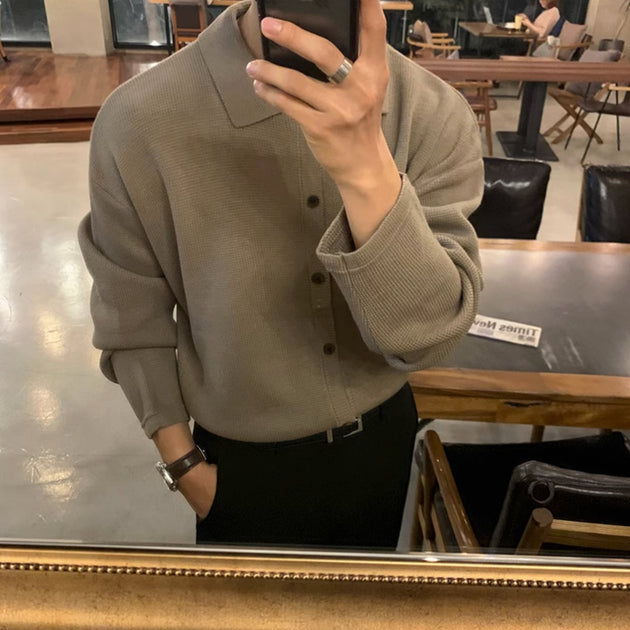 KNITTED BUTTON UP CARDIGAN - Aumori