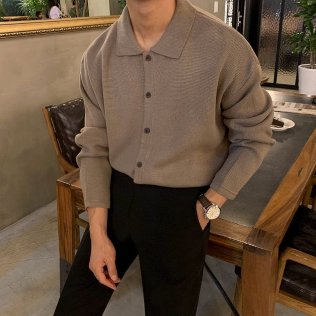 KNITTED BUTTON UP CARDIGAN - Aumori