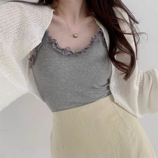 KNITTED CROP SWEATER - Aumori