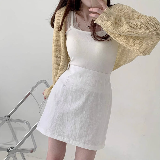 KNITTED CROP SWEATER - Aumori