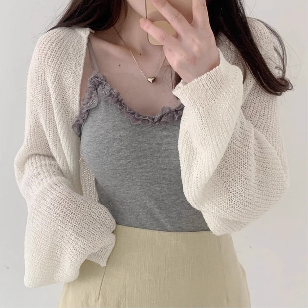 KNITTED CROP SWEATER - Aumori