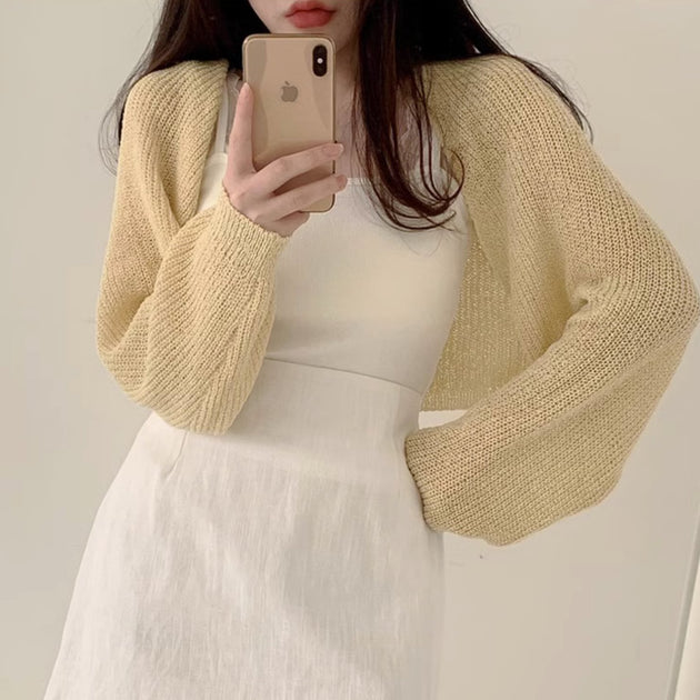 KNITTED CROP SWEATER - Aumori