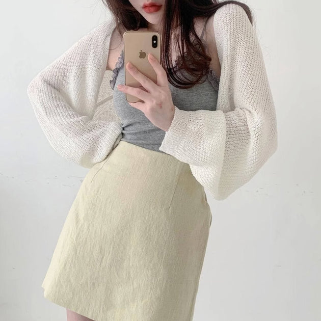 KNITTED CROP SWEATER - Aumori