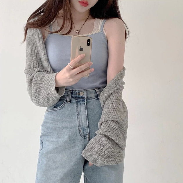 KNITTED CROP SWEATER - Aumori