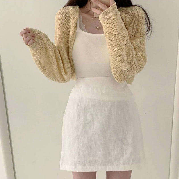 KNITTED CROP SWEATER - Aumori