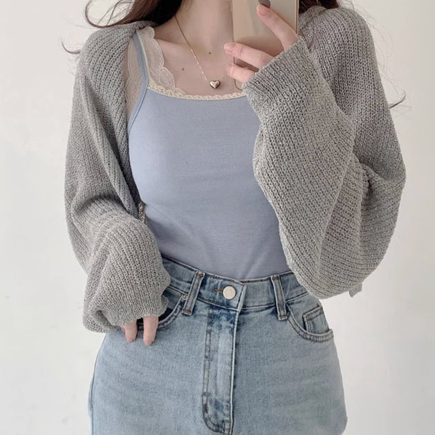KNITTED CROP SWEATER - Aumori
