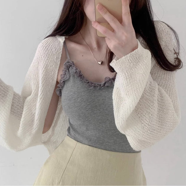 KNITTED CROP SWEATER - Aumori