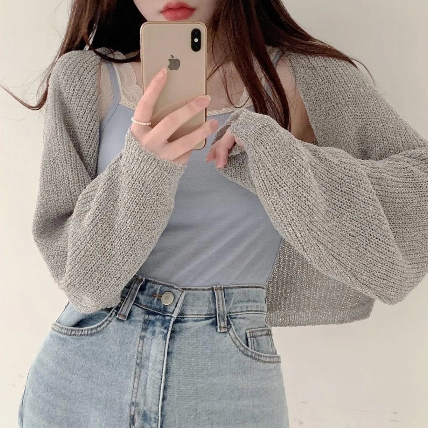 KNITTED CROP SWEATER - Aumori