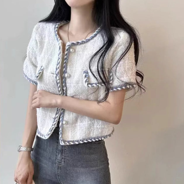 KNITTED RIB BUTTON UP - Aumori