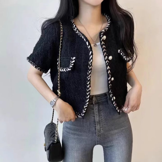 KNITTED RIB BUTTON UP - Aumori