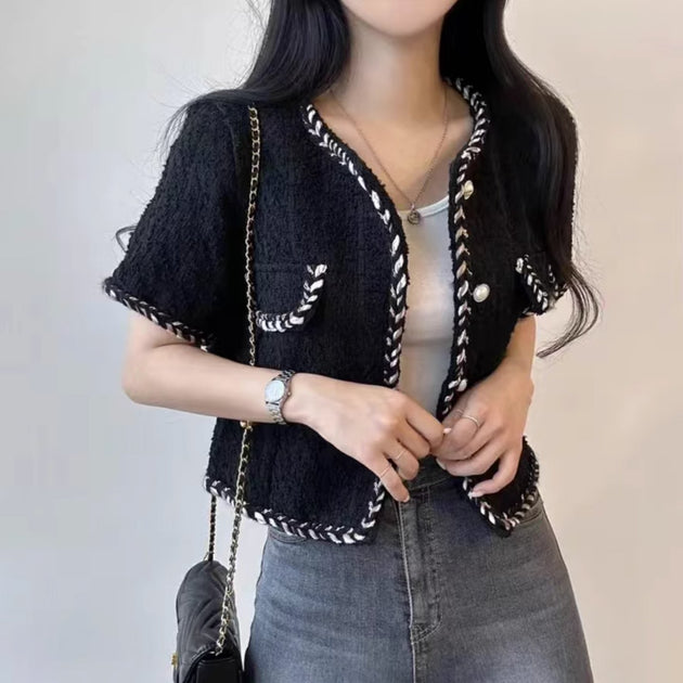 KNITTED RIB BUTTON UP - Aumori
