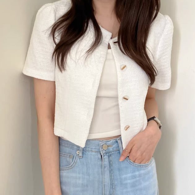 KNITTED RIB HALF TOP - Aumori