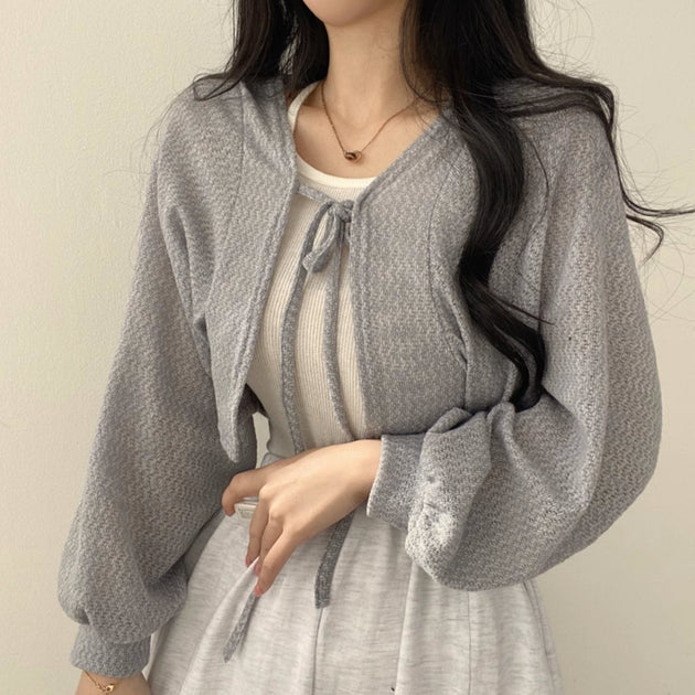 KNITTED RIBBON TOP - Aumori