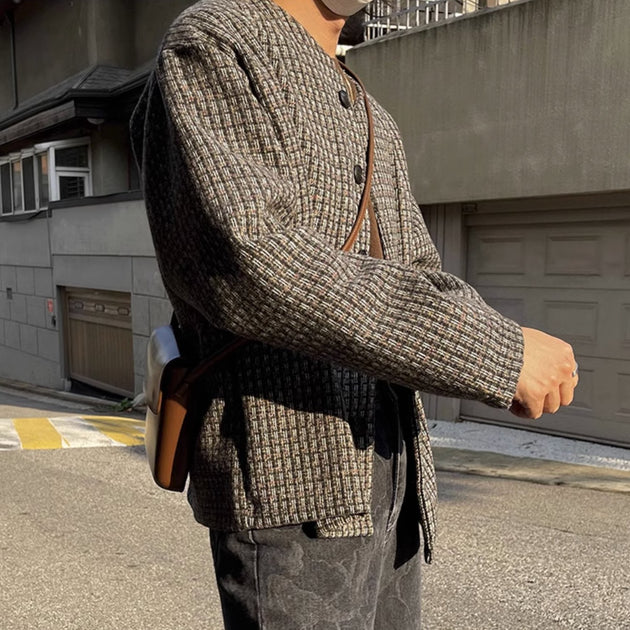 KNITTED V - NECK JACKET - Aumori