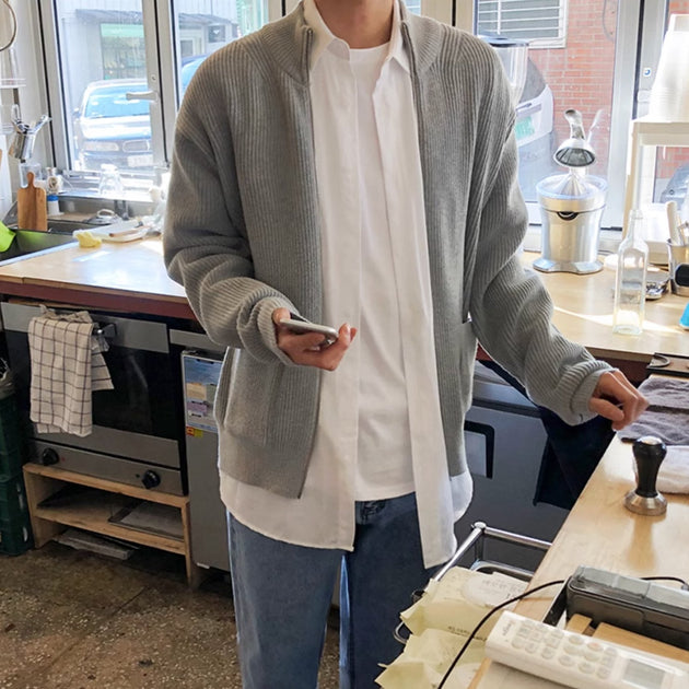 KNITTED ZIP - UP JACKET - Aumori