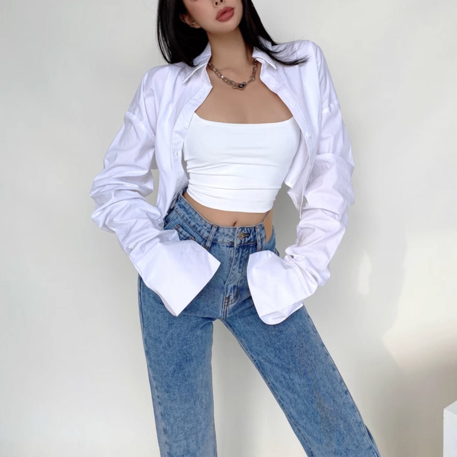 LARGE SLEEVE BUTTON UP - Aumori