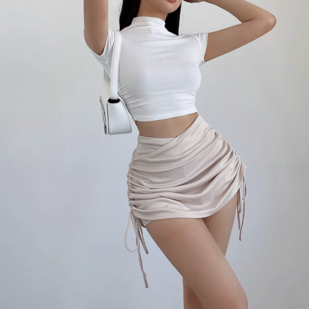 LAYERED STRING MINI SKIRT - Aumori