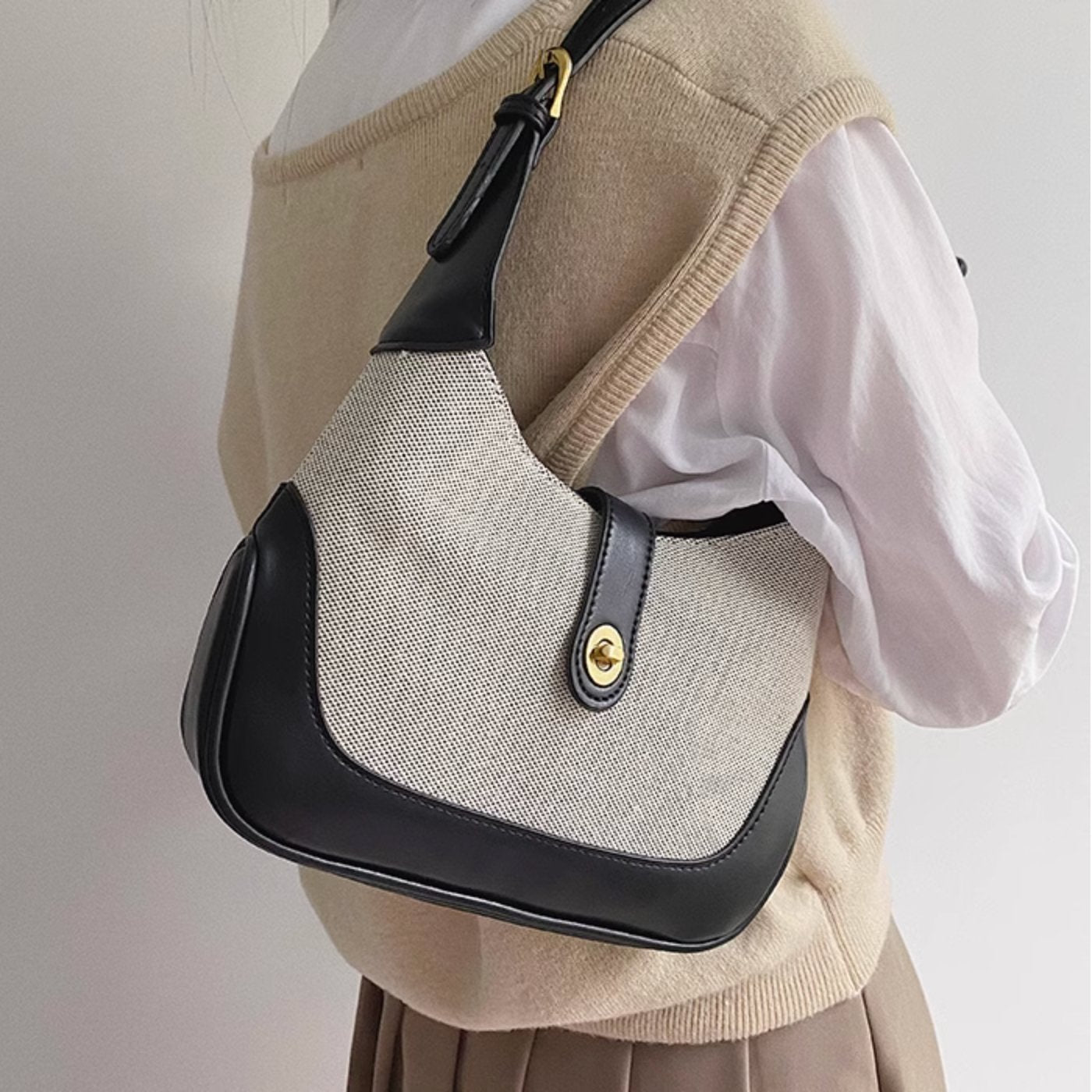 LEATHER CANVAS BAG - Aumori 