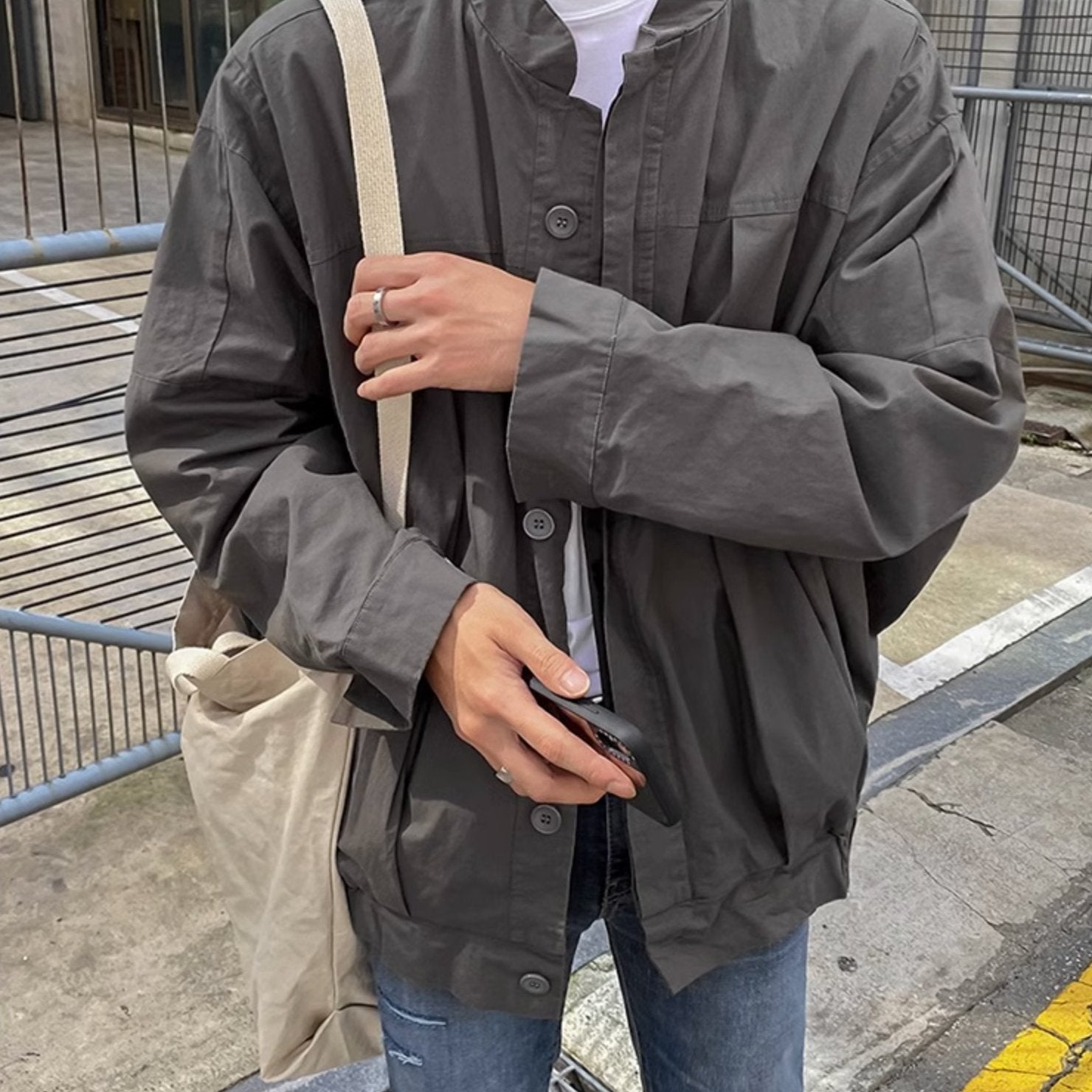 LIGHT BUTTON UP JACKET - Aumori