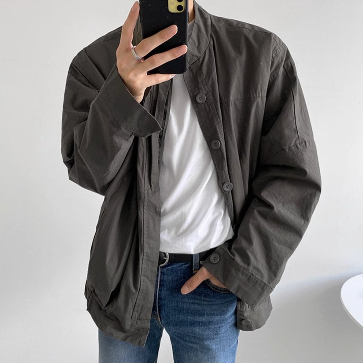 LIGHT BUTTON UP JACKET - Aumori