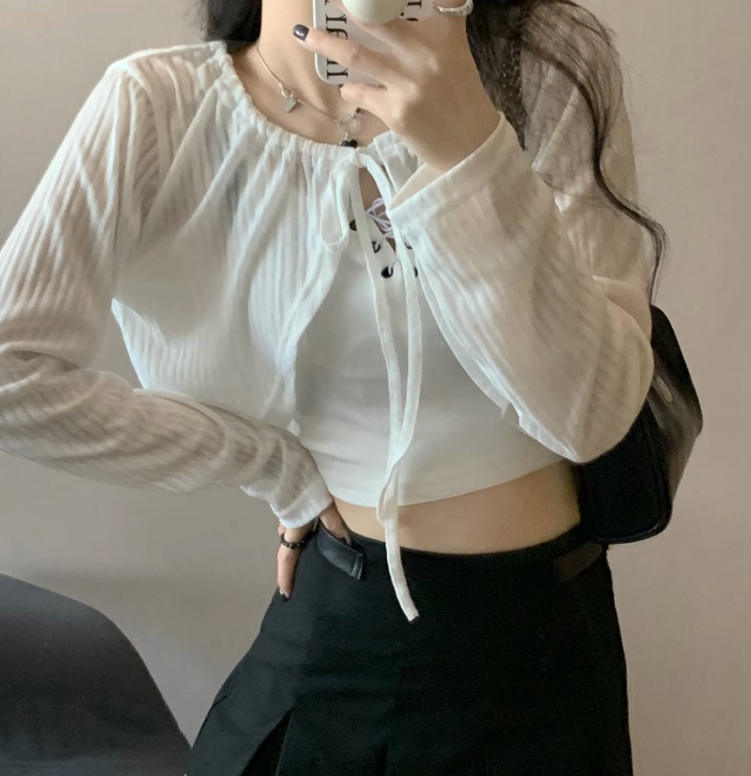 LIGHT RIBBON CARDIGAN - Aumori