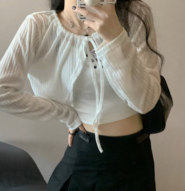 LIGHT RIBBON CARDIGAN - Aumori