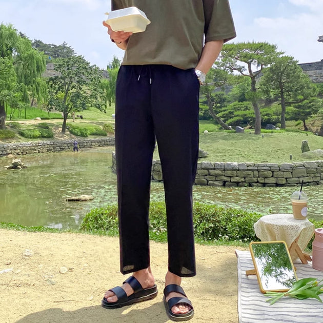 LINEN ANKLE PANTS - Aumori