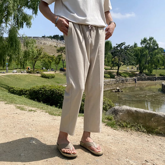 LINEN ANKLE PANTS - Aumori