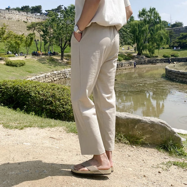 LINEN ANKLE PANTS - Aumori