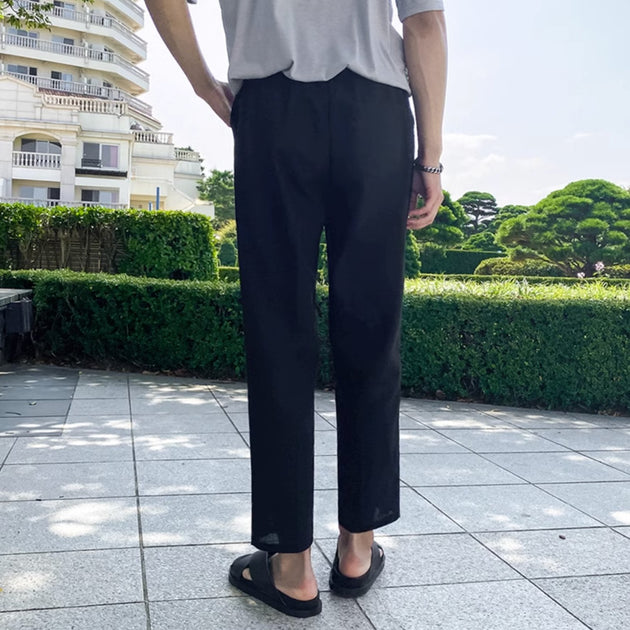 LINEN ANKLE PANTS - Aumori