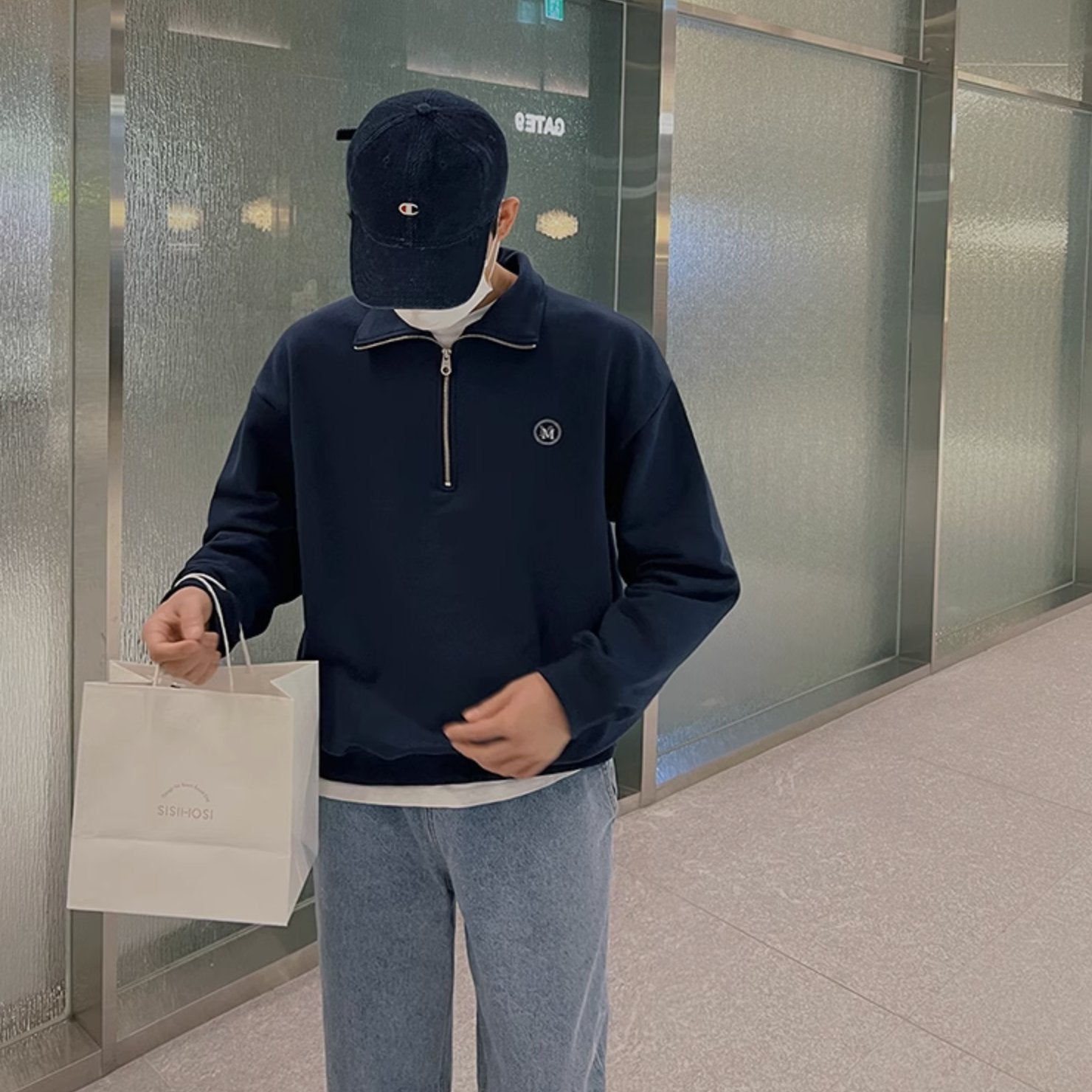 LOGO HALF ZIP - UP SWEATER - Aumori