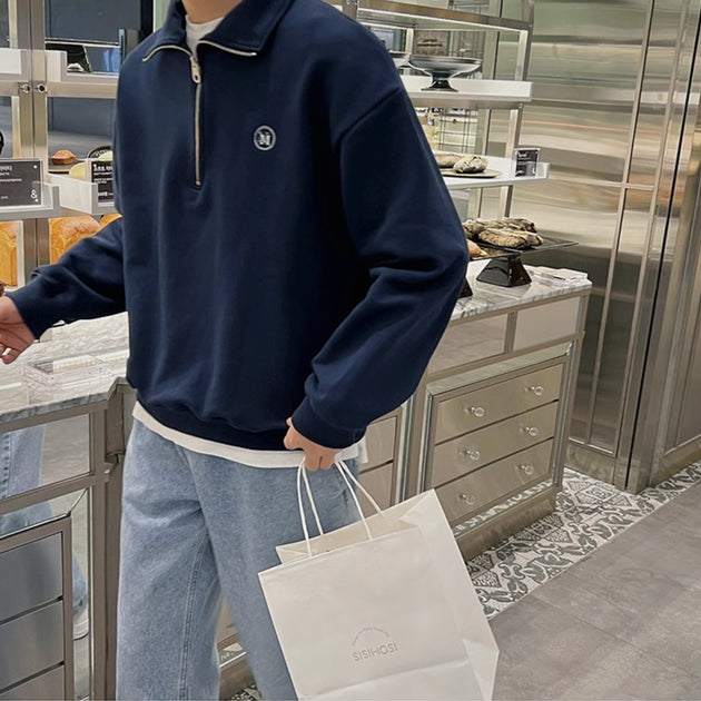 LOGO HALF ZIP - UP SWEATER - Aumori