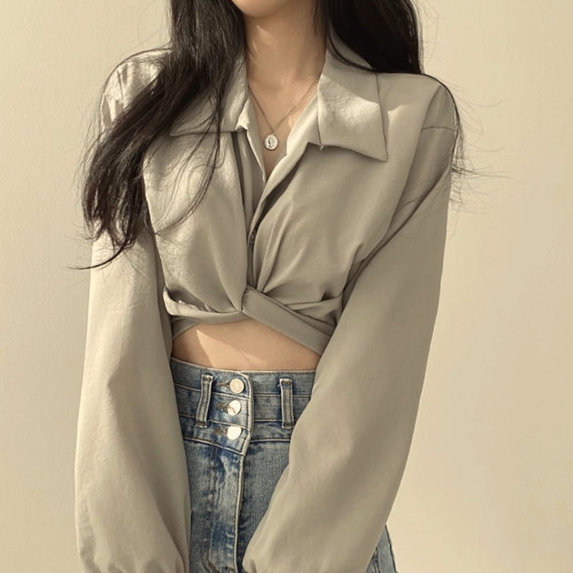 LONG SLEEVE CROP TOP - Aumori