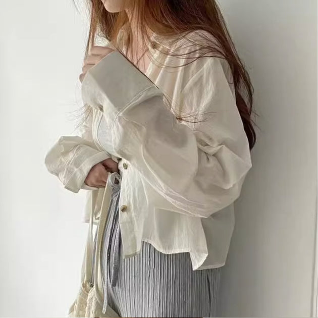 LOW CUT BUTTON UP SHIRT - Aumori