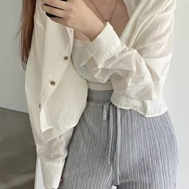 LOW CUT BUTTON UP SHIRT - Aumori