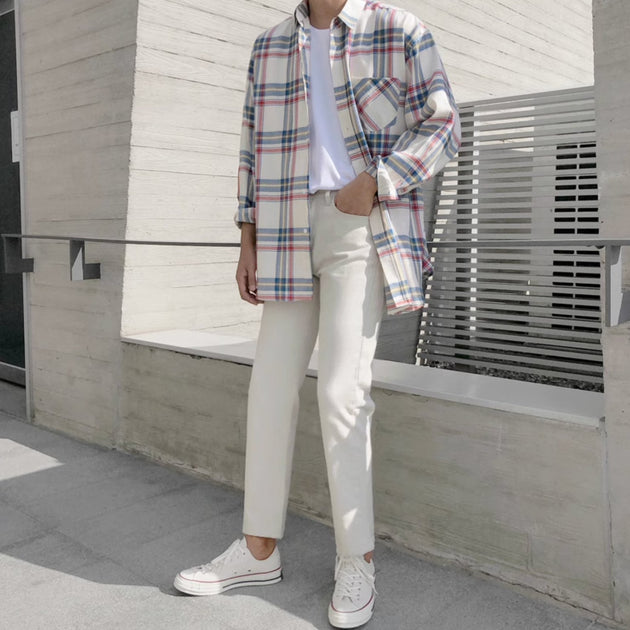 MULTI CHECKERED LONG SLEEVE - Aumori
