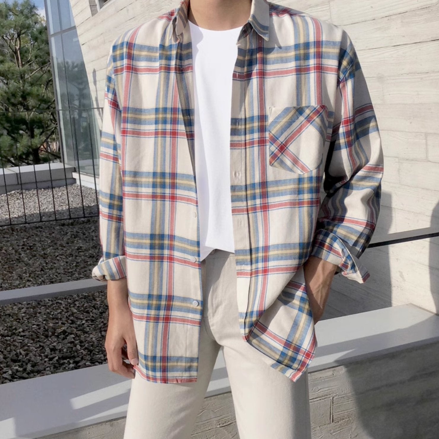 MULTI CHECKERED LONG SLEEVE - Aumori