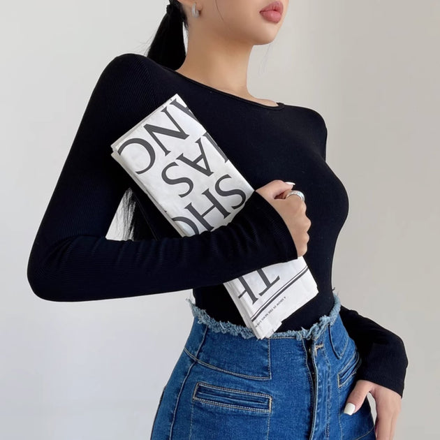 OPEN BACK LONG SLEEVE TOP - Aumori