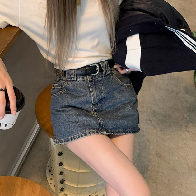 OUTER DENIM SKIRT - Aumori
