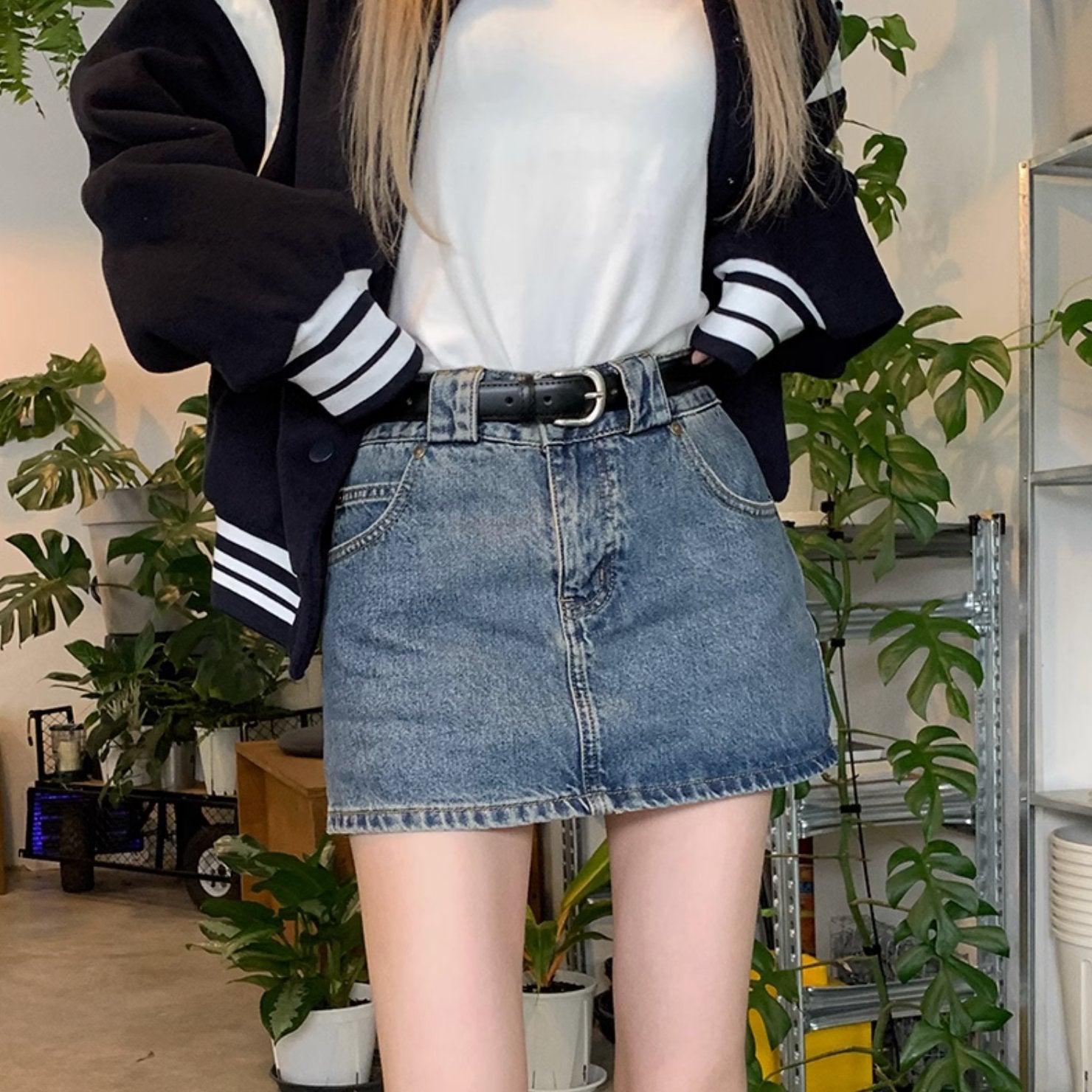 OUTER DENIM SKIRT - Aumori